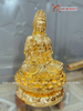 Quà Tặng Phong Thủy Tượng Phật Quan Âm đồng đỏ dát vàng kích thước 47 x 28 cm 