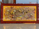  Quà Tặng Tranh Vinh Hoa Phú Quý đồng đỏ dát vàng bạc kích thước 230 x 120 cm 