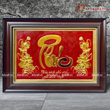  Quà Tặng Mẹ Tranh Chữ Phúc kích thước 68 x 68 cm dát vàng 24k 