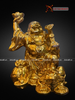 Quà Tặng Sếp Tượng Di Lặc dát vàng kích thước 18 x 13 x 9 cm