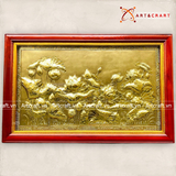  Quà Tặng Doanh Nghiệp Tranh Hoa Sen kích thước 88 x55 cm mạ vàng 