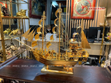  Quà tặng Mô Hình Thuyền Buồm dát vàng kích thước 68 x 86 x 20 cm 