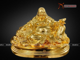  Quà Tặng Sếp Tượng Di Lặc đồng đỏ dát vàng kích thước 32 x 42 cm 