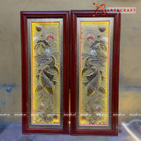  Quà Tặng Phong Thủy Tranh Cá Chép Trông Trăng kích thước 120 x 40 cm 