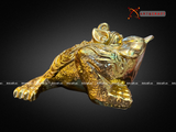  Quà Tặng Phong Thủy Tượng Thiềm Thừ đồng vàng dát vàng kích thước 11 x 21 x 13 cm 