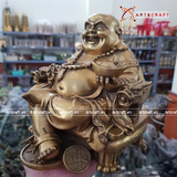  Quà Tặng Sếp Tượng Di Lặc đồng vàng kích thước 18 x 16 cm 