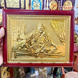  Quà Tặng Tranh Bác Hồ kích thước 20 x 25 mạ vàng 24k 