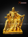  Quà Tặng Phong Thủy Tượng Quan Công đồng vàng dát vàng kích thước 42 x 25 x26 cm 