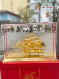 Quà tặng Mô Hình Thuyền Buồm dát vàng kích thước 35 x 51 x 18 cm 
