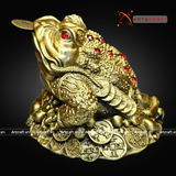  Quà Tặng Phong Thủy Tượng Thiềm Thừ đồng vàng cao 12 cm 