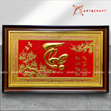  Quà Tặng Mẹ Tranh Chữ Thọ kích thước 68 x 107 cm mạ vàng 24k 