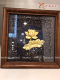  Quà Tặng Doanh Nghiệp Tranh Hoa Sen kích thước 20 x 20 cm mạ vàng 24K 