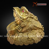  Quà Tặng Phong Thủy Tượng Thiềm Thừ đồng vàng kích thước 14 x 18 x 13 cm 