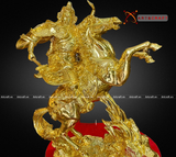  Quà Tặng Phong Thủy Tượng Quan Công đồng vàng dát vàng kích thước 45 x 37 x 12 cm 