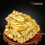  Quà Tặng Phong Thủy Tượng Thiềm Thừ đồng vàng kích thước 21 x 17 x 16 cm 