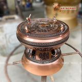  Quà Tặng Trống Đồng Đông Sơn đồng đỏ hoa văn chìm kích thước 25 x 22,5 cm 