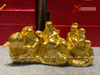 Quà Tặng Phong Thủy Tượng Phúc Lộc Thọ dát vàng kích thước 8 x 15 x 5,5 cm 