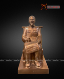  Quà Tặng Sếp Tượng Bác Hồ ngồi ghế mây bằng đồng đỏ xi nâu cao 42 cm 