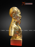  Quà Tặng Sếp Tượng Bác Hồ bằng đồng vàng nguyên chất kích thước 17,5 x 13 x 5 cm 