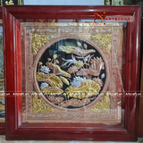  Quà Tặng Doanh Nghiệp Tranh Hoa Sen kích thước 80 x 80 cm dát tam khí 