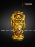  Quà Tặng Sếp Tượng Di Lặc dâng tiền dát vàng kích thước 9,5 x 4,5 cm 
