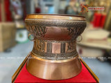  Quà Tặng Trống Đồng Đông Sơn đồng đỏ hoa văn chìm kích thước 40 x 36 cm 