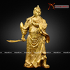  Quà Tặng Phong Thủy Tượng Quan Công cầm thanh long đao đồng vàng kích thước 47 x 19 x 17 cm 