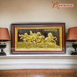  Quà Tân Gia Tranh đồng Mã Đáo Thành Công kích thước 50 x 90 cm mạ vàng 