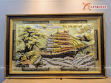  Quà Tặng Khai Trương Tranh đồng Thuận Buồm Xuôi Gió kích thước 75 x 115 cm dát tam khí 
