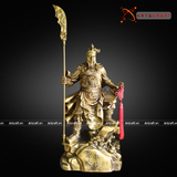  Quà Tặng Phong Thủy Tượng Quan Công đồng vàng kích thước 64 x 30 x 15 cm 