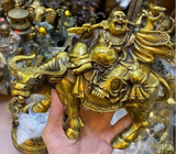  Quà Tặng Sếp Tượng Di Lặc đồng vàng kích thước 18 x 21 x 7 cm 