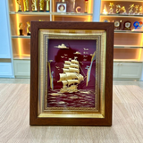  Quà Tặng Khai Trương Tranh đồng Thuận Buồm Xuôi Gió kích thước 20 x 25 cm dát vàng 24K 