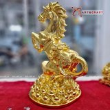  Quà Tặng Sếp Tượng Mã Đáo Thành Công dát vàng kích thước 37 x 25 cm 
