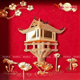  Quà Tặng Tranh Chùa Một Cột kích thước 20 x 20 cm mạ vàng 24k 