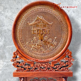  Quà Tặng Tranh Chùa Một Cột đồng đỏ đường kính 30 cm chiều cao 48 cm 