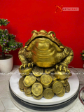  Quà Tặng Phong Thủy Tượng Thiềm Thừ đồng vàng kích thước 22 x 24 x 33 cm 