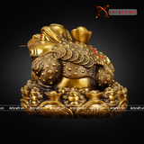  Quà Tặng Phong Thủy Tượng Thiềm Thừ đồng vàng kích thước 15 x 16 cm 