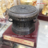  Quà Tặng Trống Đồng Đông Sơn si đen cao 20 cm 