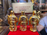  Quà Tặng Phong Thủy Tượng Phúc Lộc Thọ dát vàng kích thước 15 x 5 x 6 cm 