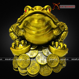  Quà Tặng Phong Thủy Tượng Thiềm Thừ đồng vàng kích thước 22 x 24 x 33 cm 