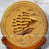  Quà Tặng Khai Trương Tranh đồng Thuận Buồm Xuôi Gió đường kính 26 cm cao 36 cm 