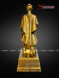  Quà Tặng Sếp Tượng Trần Hưng Đạo đồng vàng hun màu kích thước 70 x 26 x 29 cm 