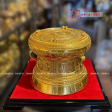  Quà Tặng Trống Đồng Đông Sơn đồng đỏ hoa văn nổi kích thước 25 x 19 cm 