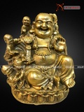  Quà Tặng Sếp Tượng Di Lặc đồng vàng kích thước 14 x 13 cm 