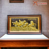  Quà Tân Gia Tranh đồng Mã Đáo Thành Công kích thước 50 x 90 cm mạ vàng 
