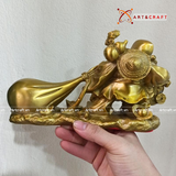  Quà Tặng Sếp Tượng Di Lặc đồng vàng kích thước 12,5 x 22,5 x 7 cm 