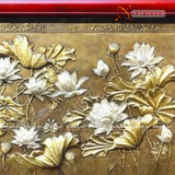  Quà Tặng Doanh Nghiệp Tranh Hoa Sen kích thước 1m07 x 1m55 dát điểm bạc 