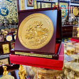  Quà Tặng Doanh Nghiệp Tranh Hoa Sen kích thước 23 x 23 cm mạ vàng 24K 