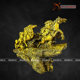  Quà Tặng Sếp Tượng Mã Đáo Thành Công đồng vàng nguyên chất 18 x 28 x 8 cm 