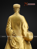  Quà Tặng Phong Thủy Tượng Khổng Minh đồng vàng kích thước 26 x 11 x 9,5cm 